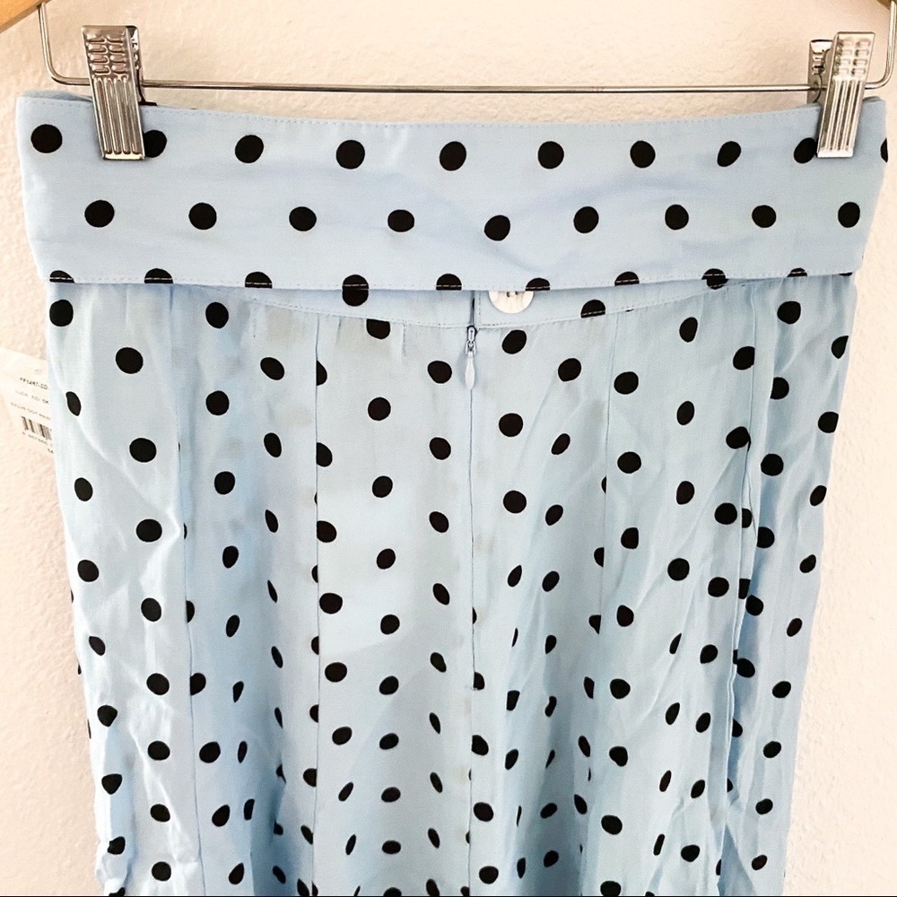 Faithfull Skirt Luda Buckle Belted Flounce Midi Vacation Sylve Dot Blue 6 M NWT - Picture 9 of 15